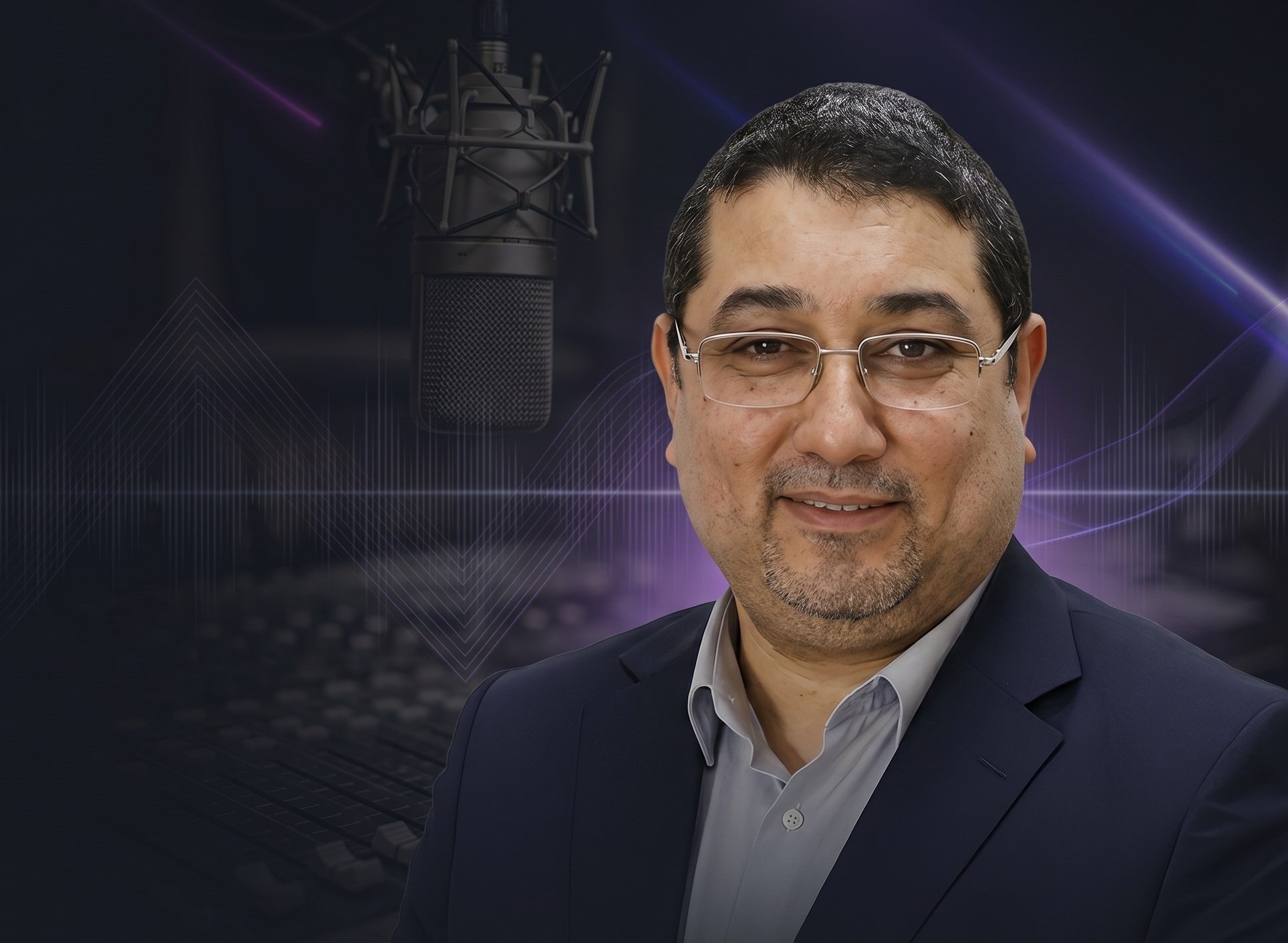 Mamoun Moubarak Dribi en studio radio